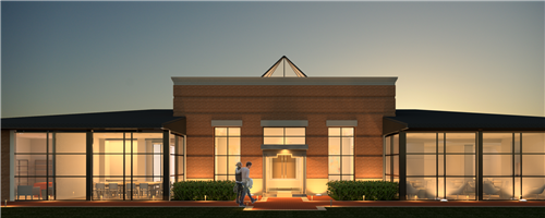 Picture of Trussville Public Library at dusk